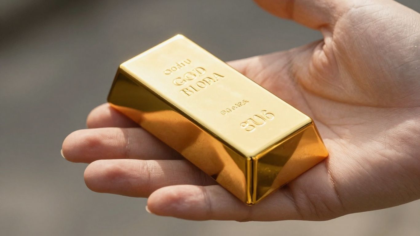 手中闪亮的金锭