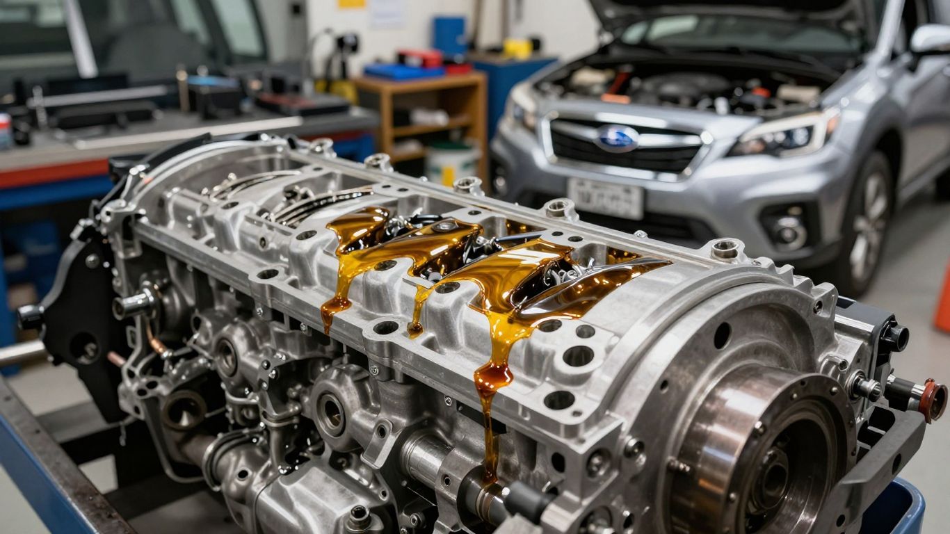 Subaru engine parts and workshop