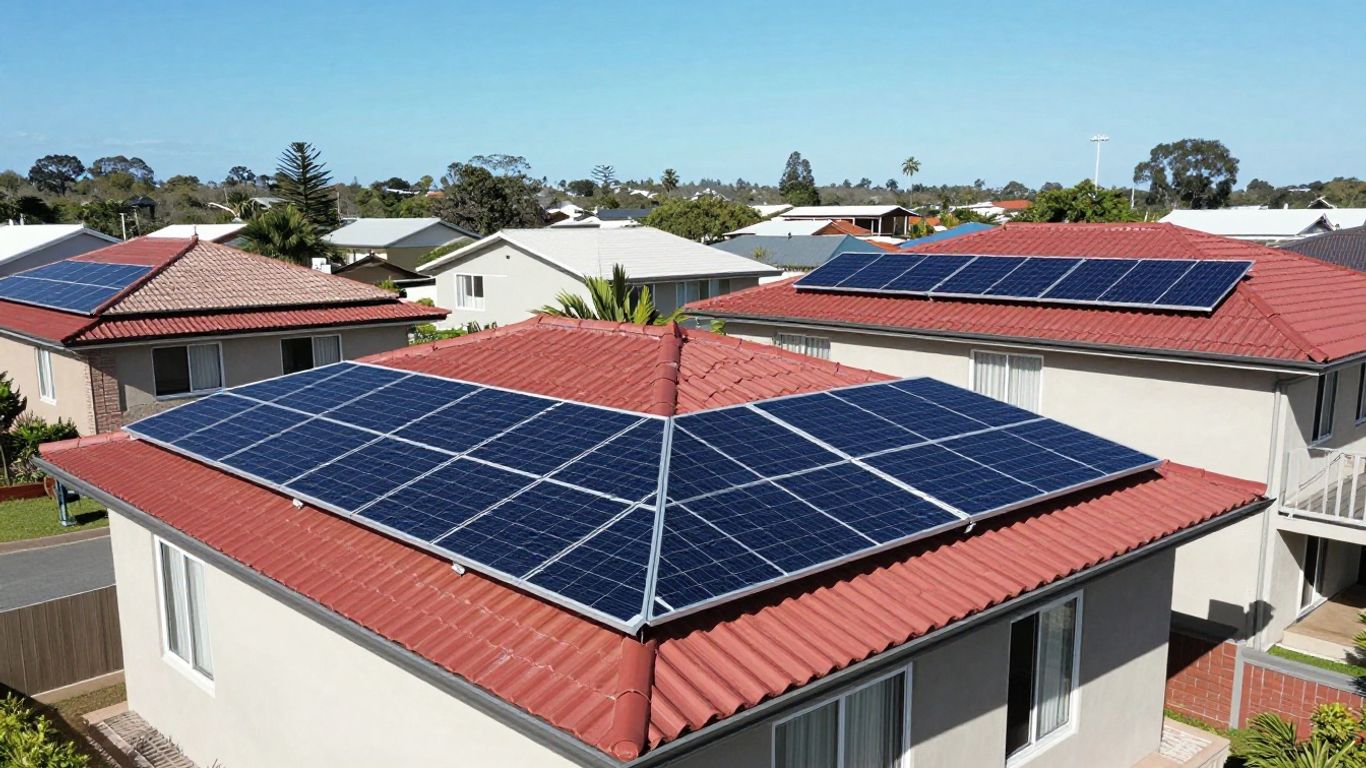 Residential solar panels on roof