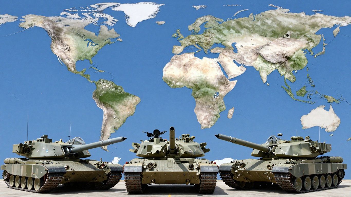 Global military hardware and fighter jets.