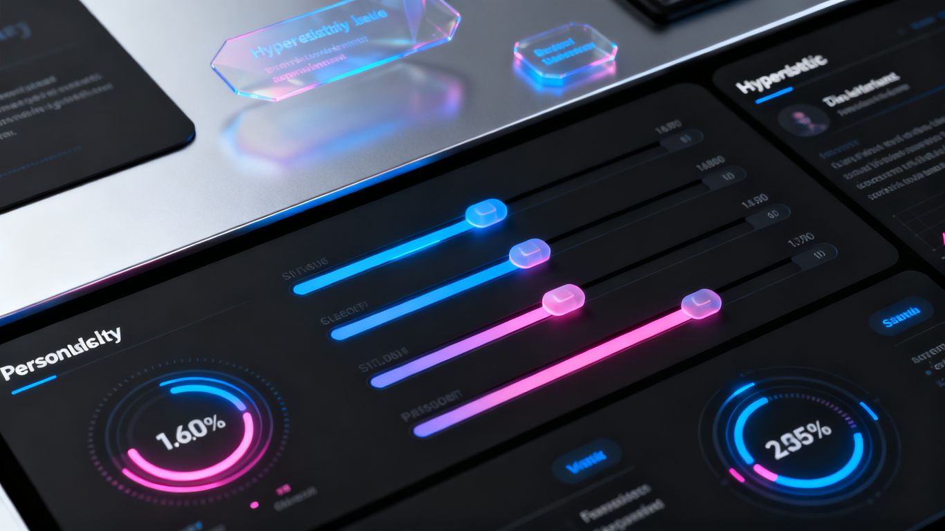 A futuristic workspace for building digital personas