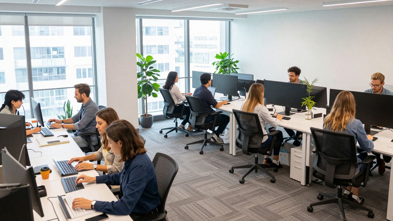 VaynerMedia team collaborating in a modern office space.