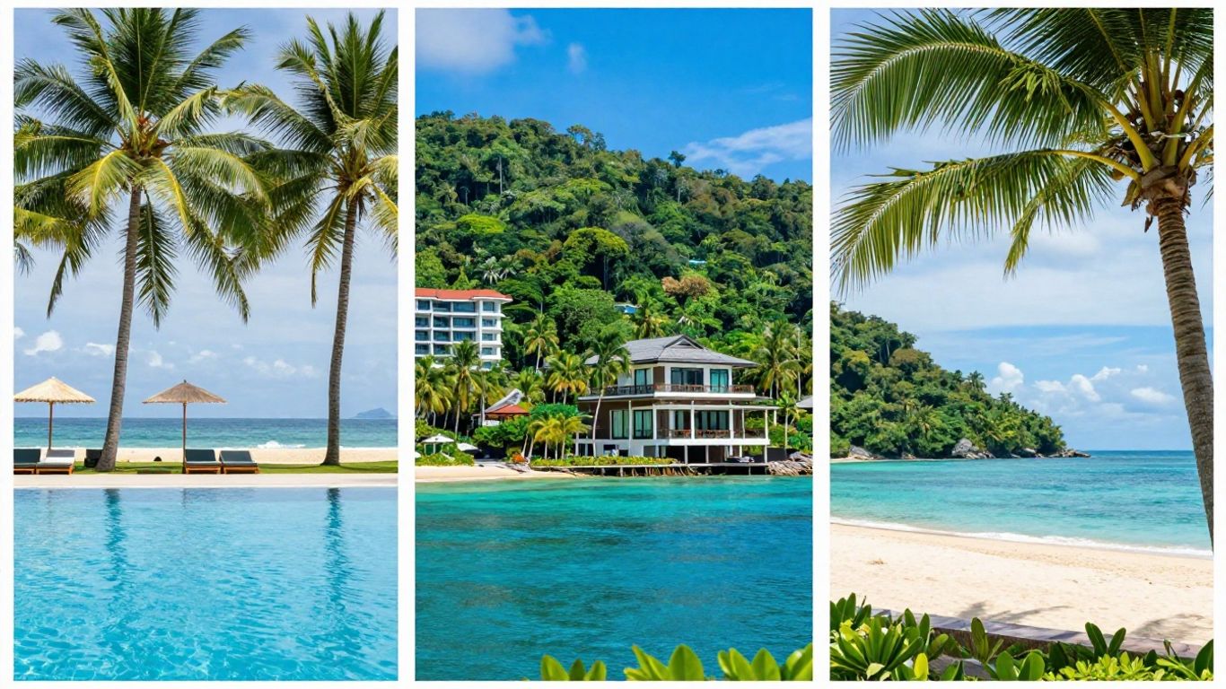 Phuket villa versus Krabi condo with tropical scenery.