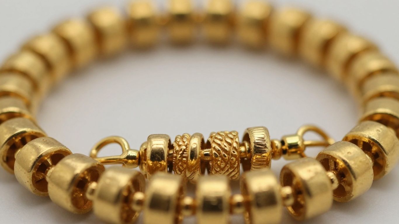 Bijoux en or 18 carats brillants, gros plan.