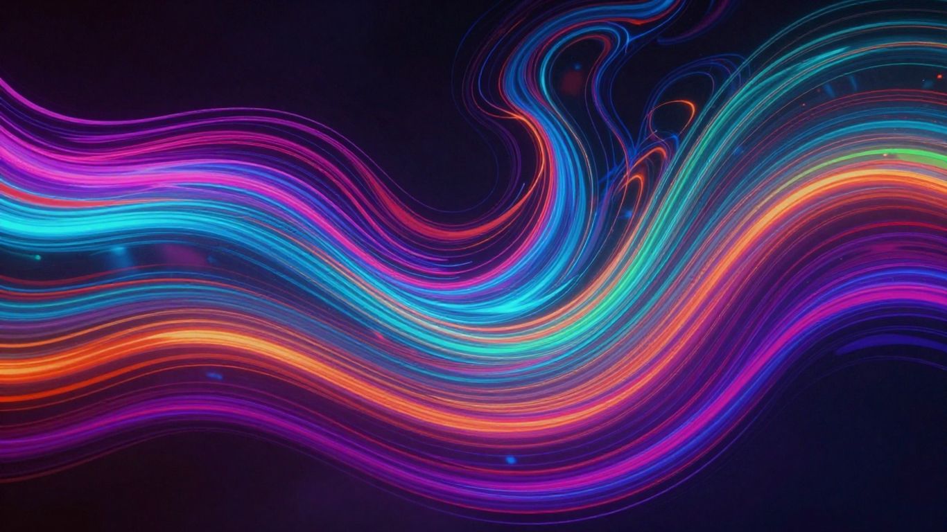 Abstract colorful waves reacting to music.