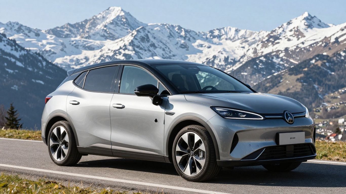 Kompakter Plug-in Hybrid in Schweizer Berglandschaft