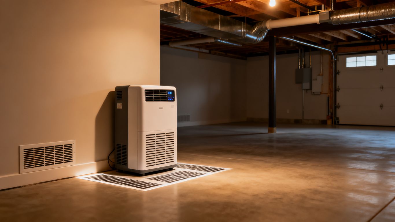 Optimal placement of a dehumidifier in a room