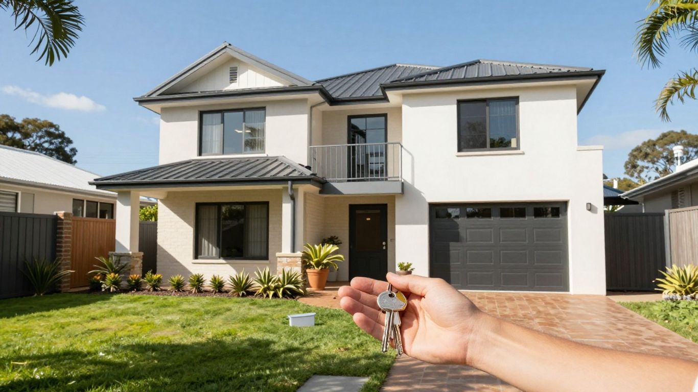 Australian home with keys, representing home ownership.
