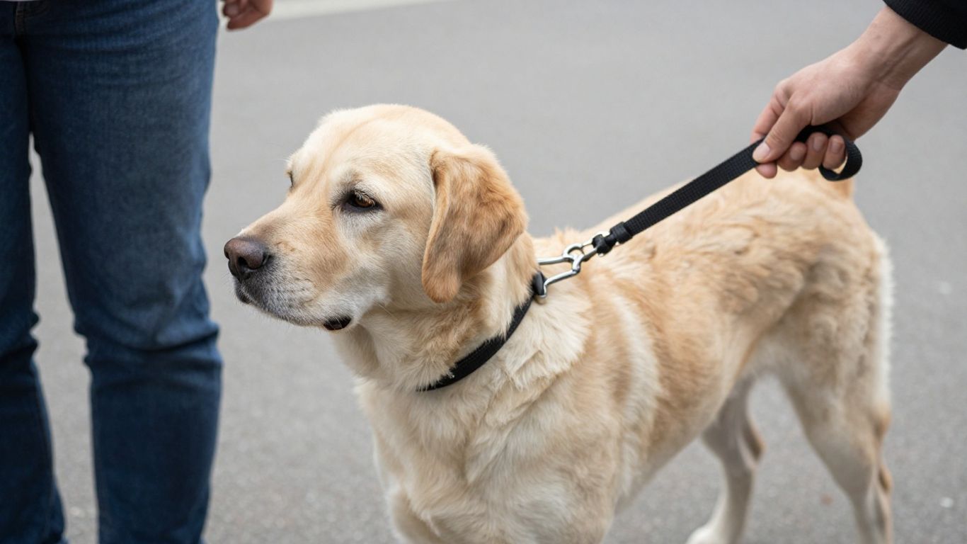 Dog and owner training on leash in Chattanooga.