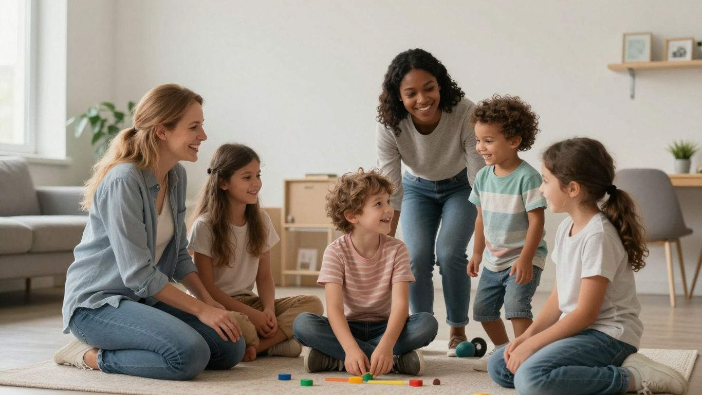 Gezin in een jeugdcentrum