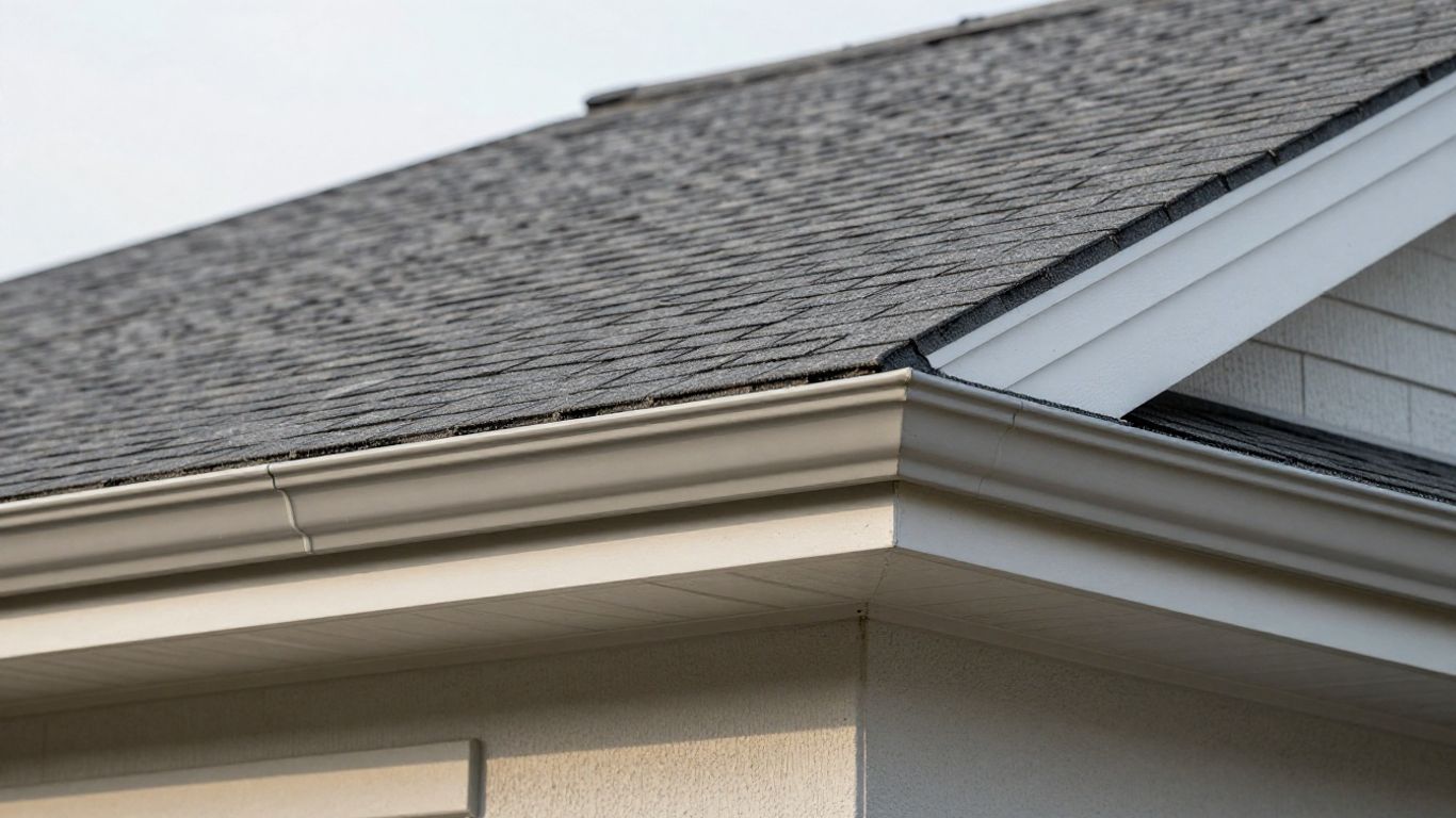 Roof edge with fascia and soffit detail.
