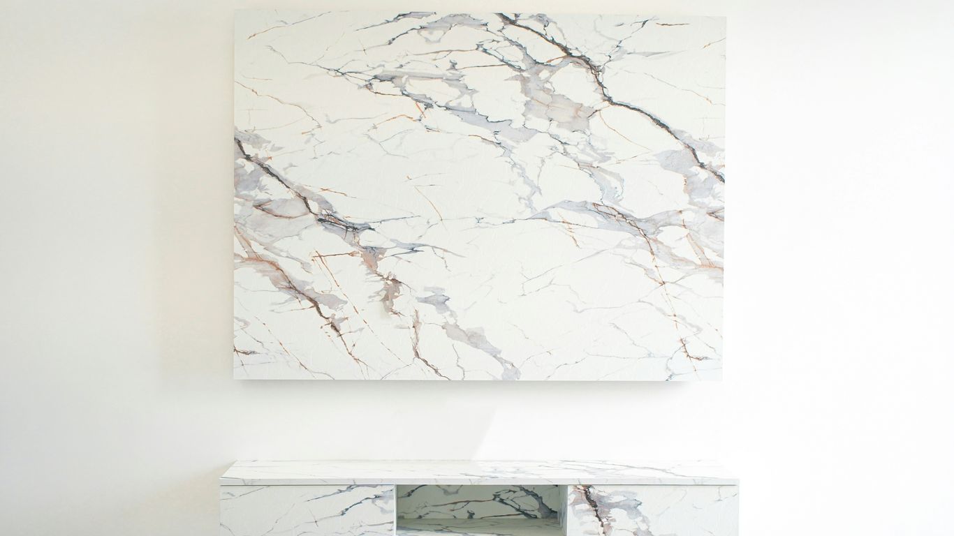 Marble slab beside furniture drawings