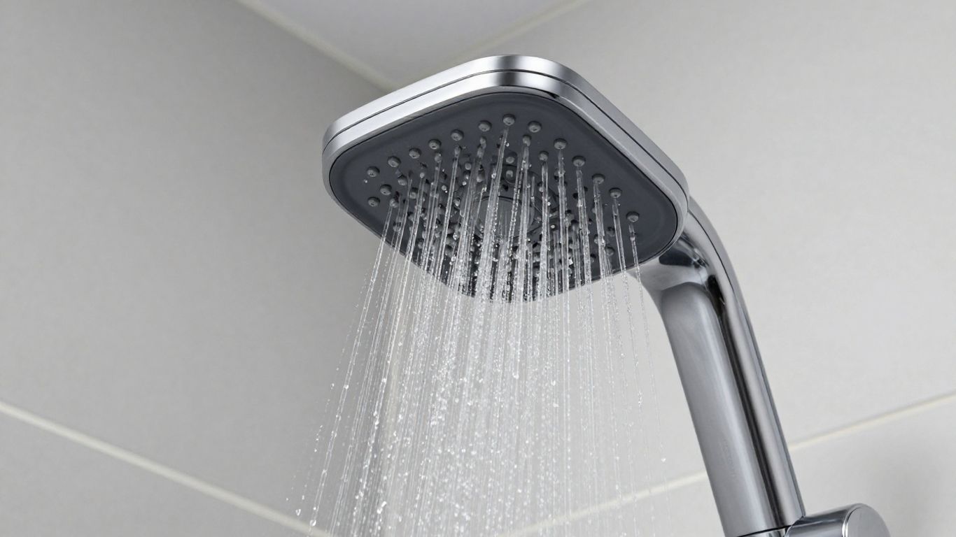Modern shower head with multiple spray settings.