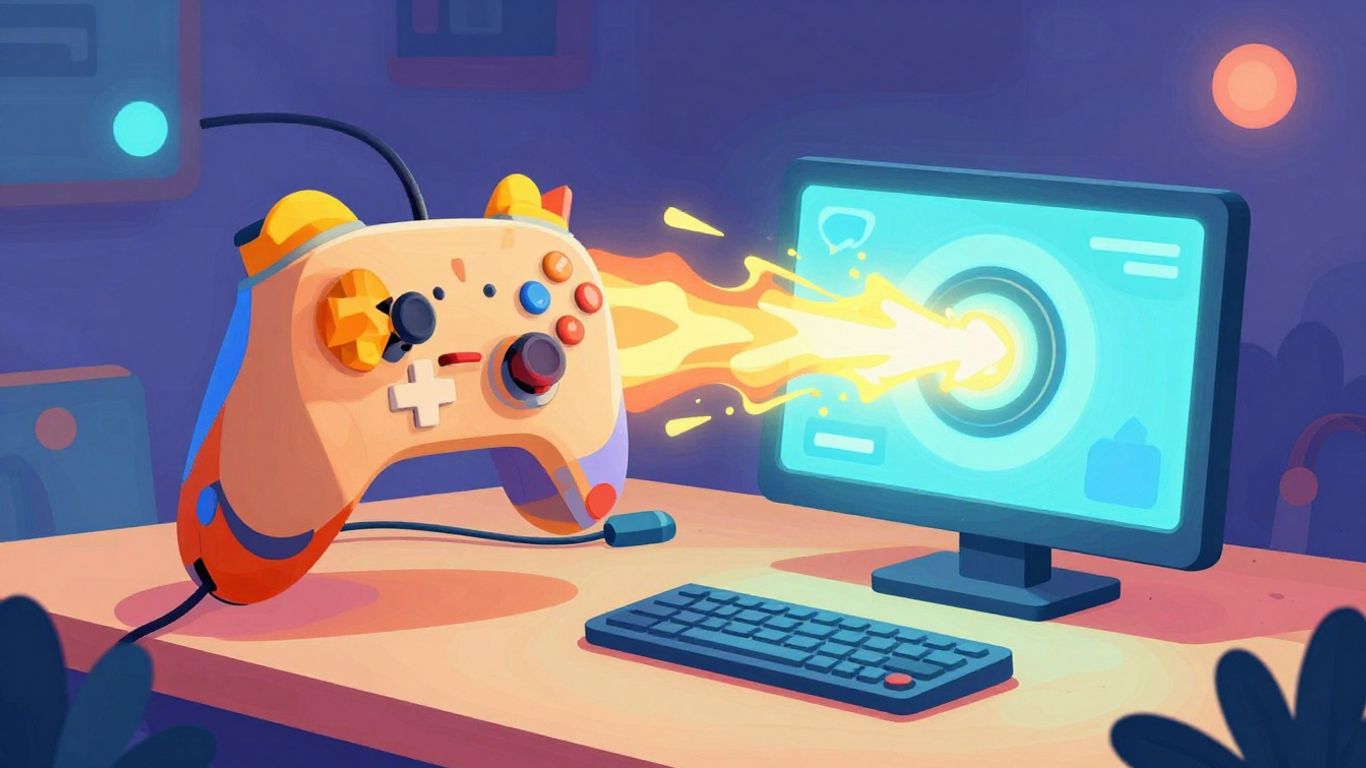 Activating games on Epic Games, digital energy, glowing screen.