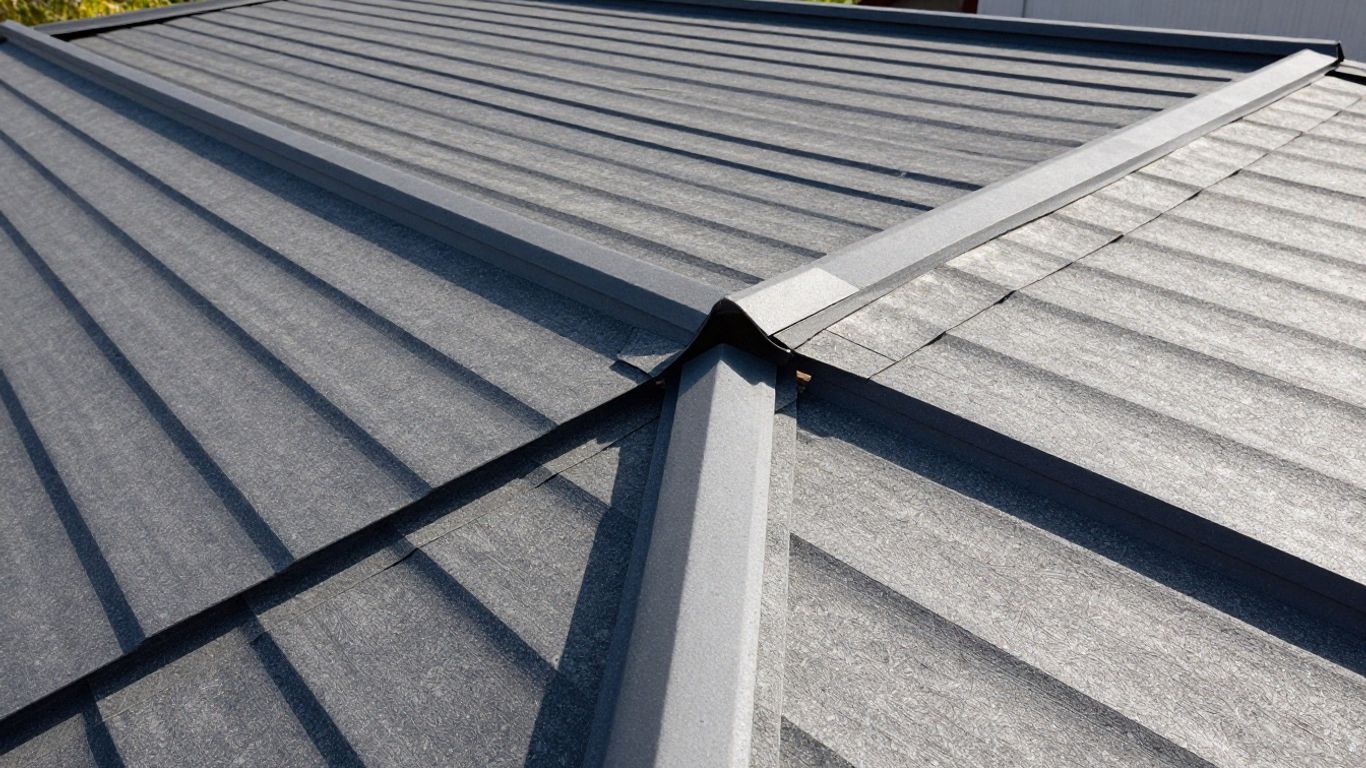 Two roof pitches joined at a gable.