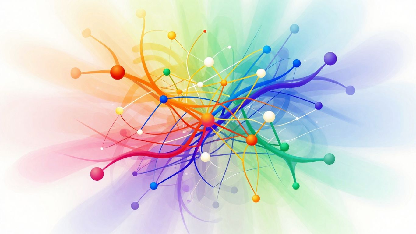 Abstract visual of interconnected nodes and pathways