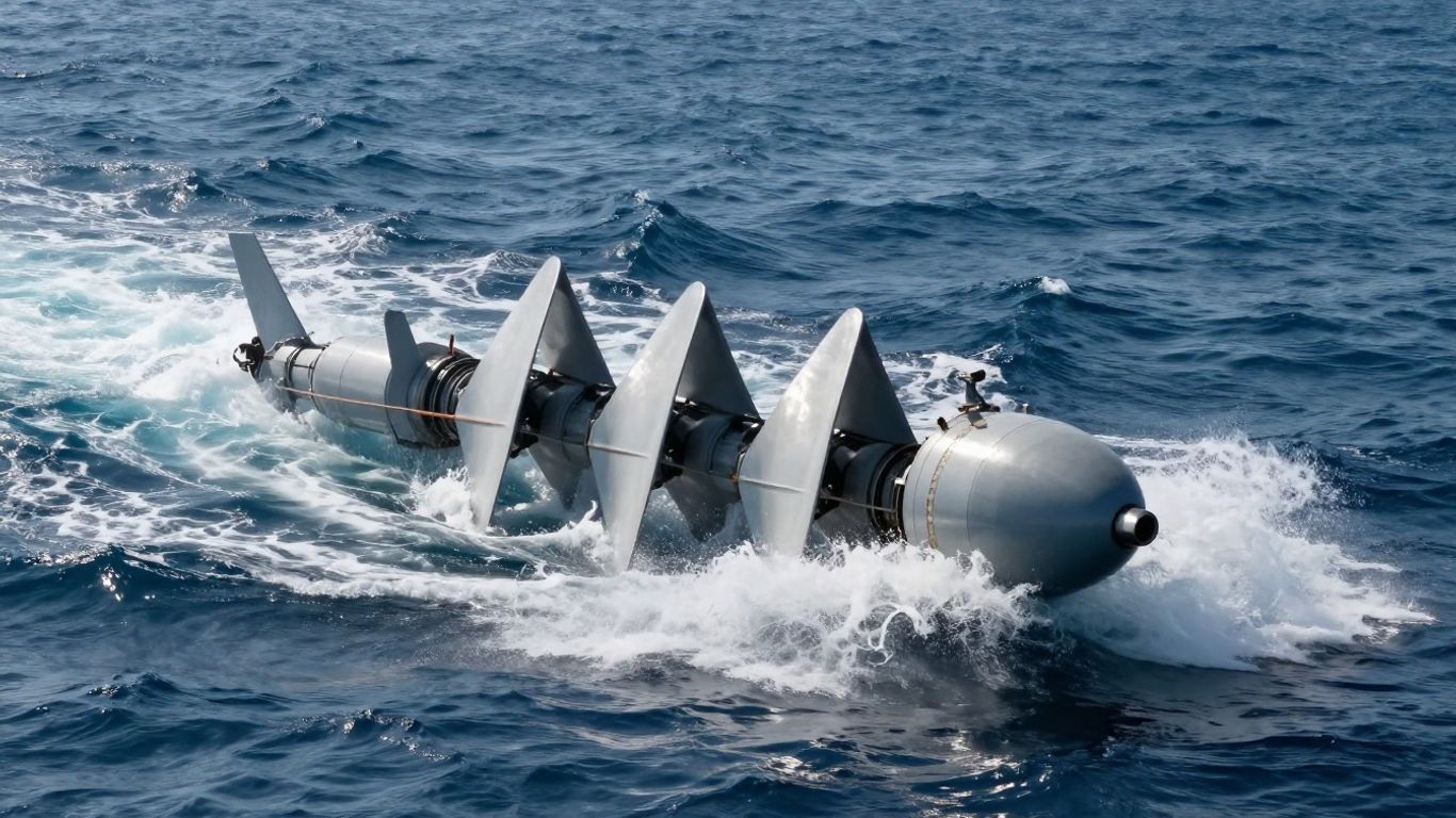 Turbine marémotrice sous l'eau avec des courants forts.