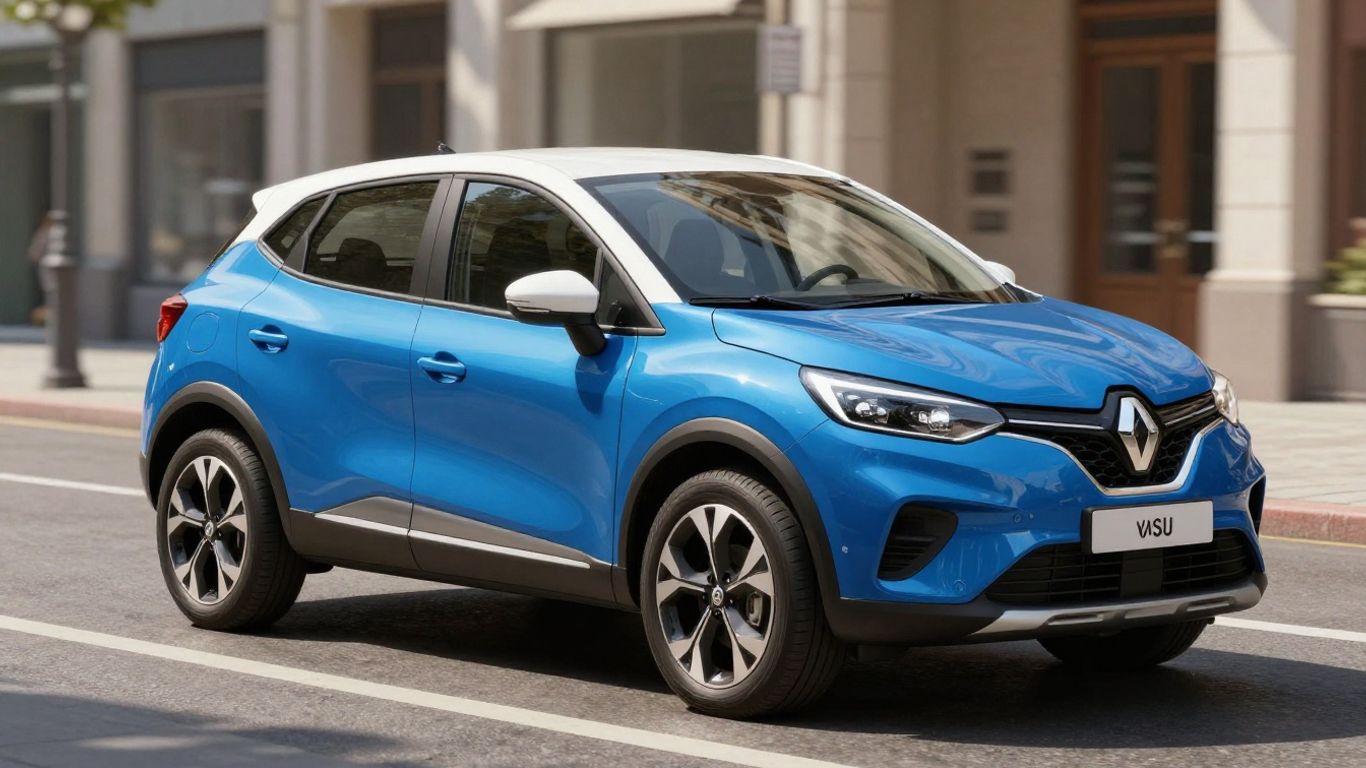 Renault Captur SUV in blau mit weißem Dach