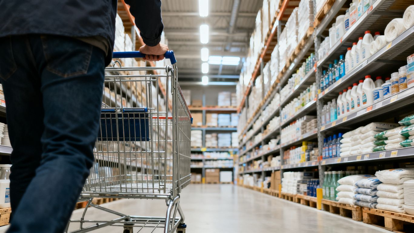 Shopping at a warehouse store