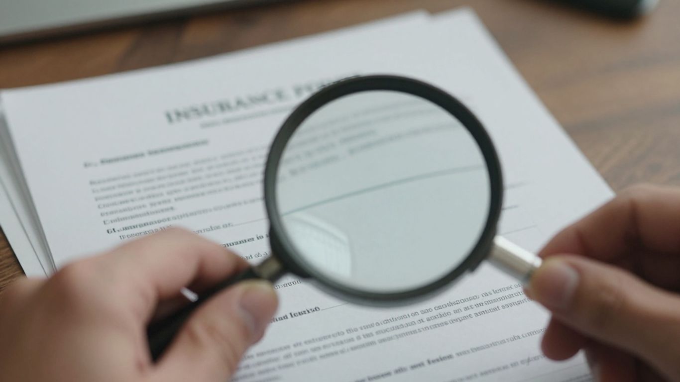 Magnifying glass over insurance documents