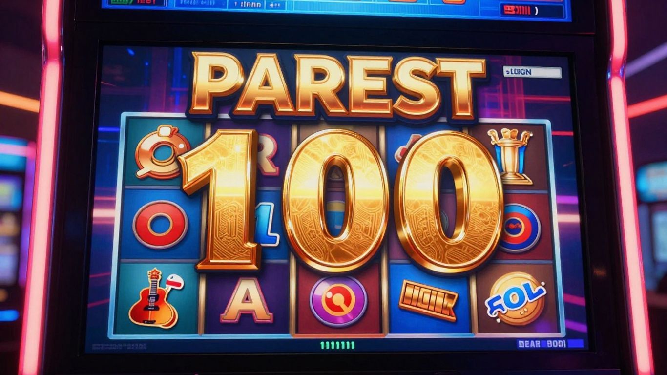 Jackpot City slot machine with glowing lights and jackpot number.