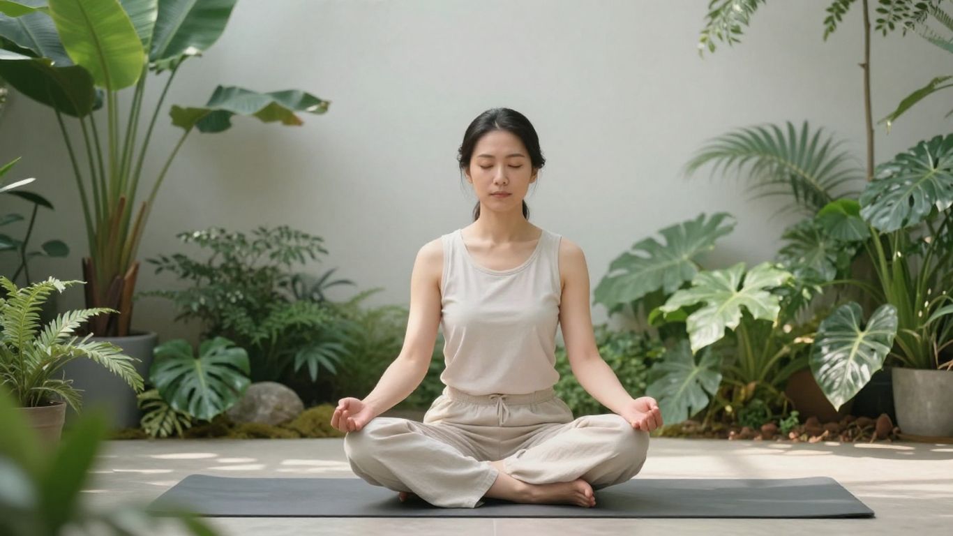 Alguém praticando meditação ao ar livre