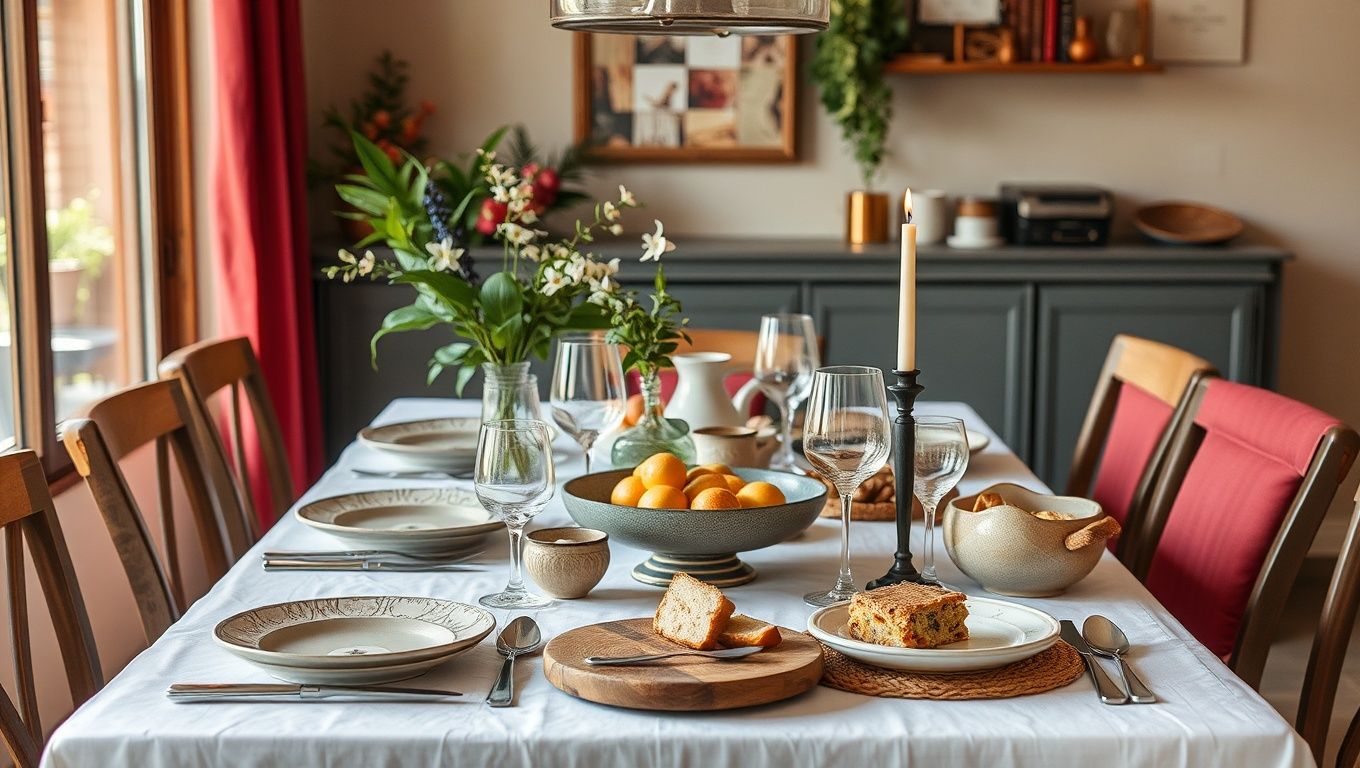 Uma mesa de confeiteiro organizada com utensílios profissionais e doces artesanais feitos à mão em um ambiente claro e inspirador