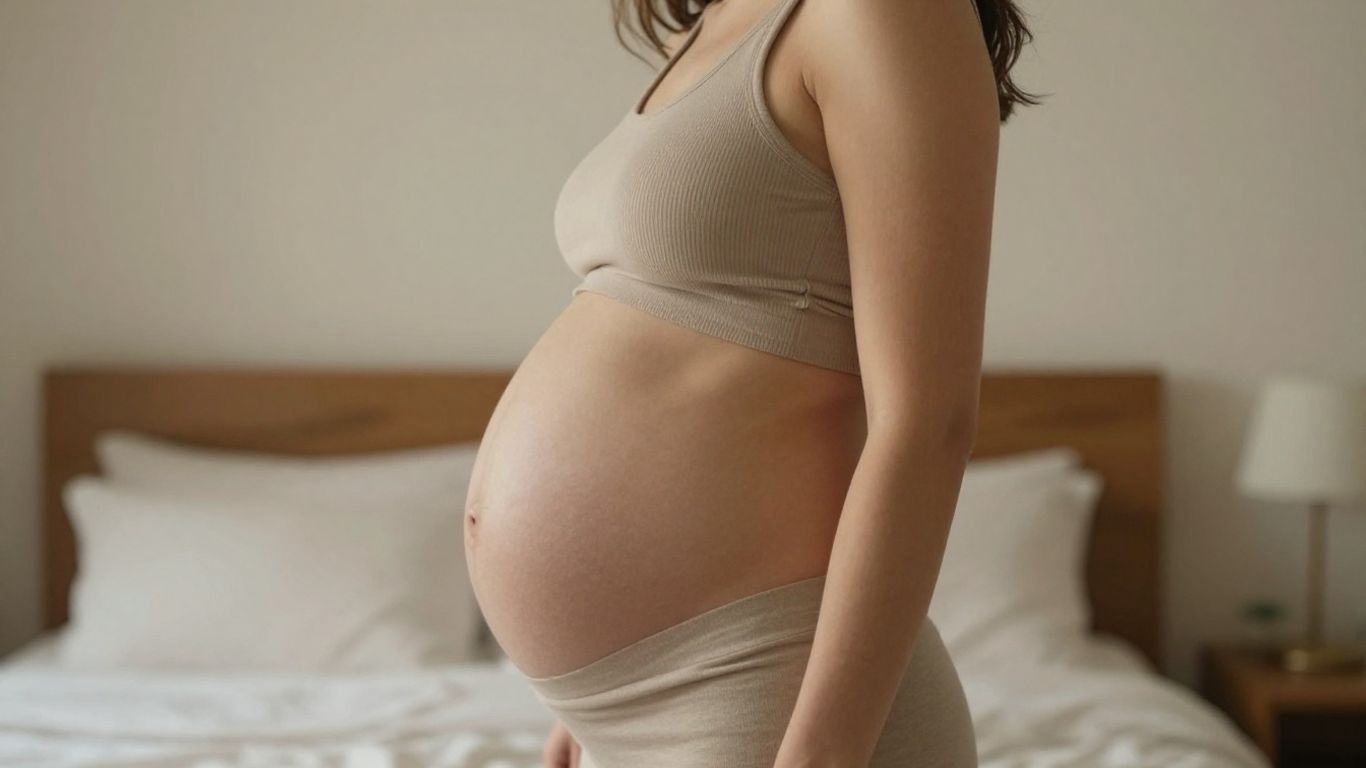 Abdomen gestante durante la semana dieciséis