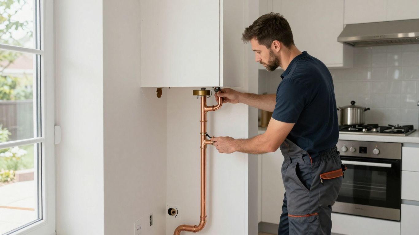 Home gas piping route beside appliances