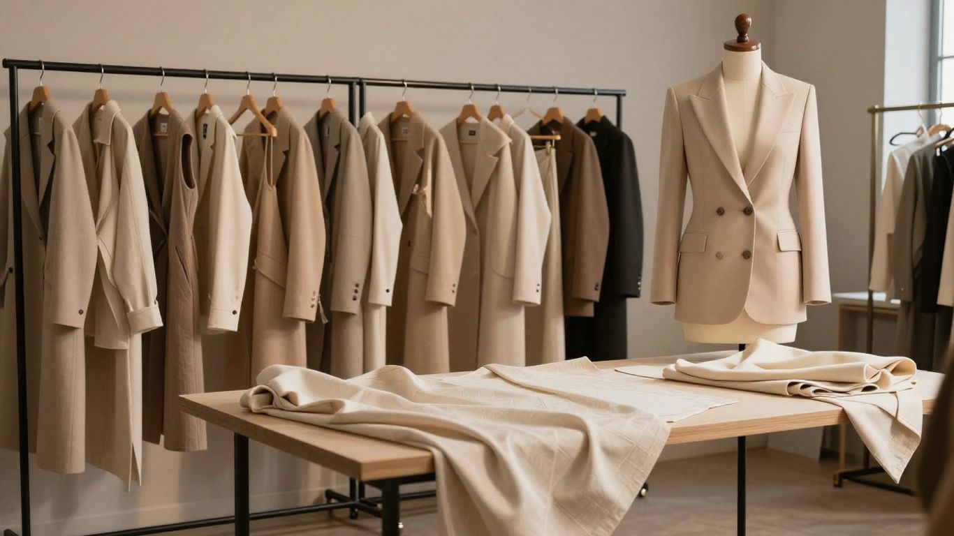 Haute couture runway show with elegant seasonal silhouettes