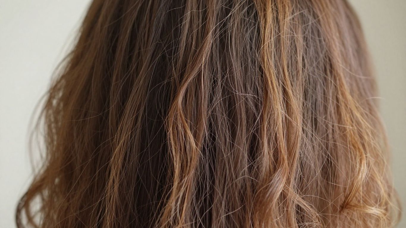 Person with healthy, defined mixed texture hair in sunlight.