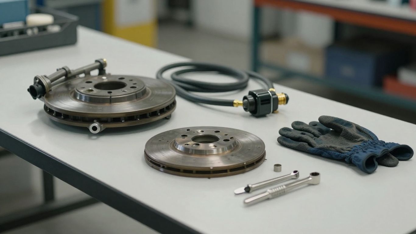 Chrysler replacement parts arranged beside tools