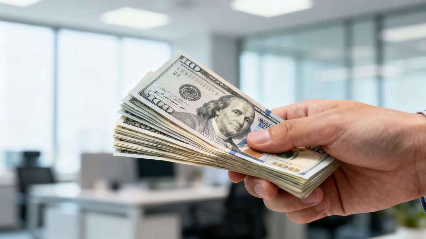 Hand holding money, angel investing concept