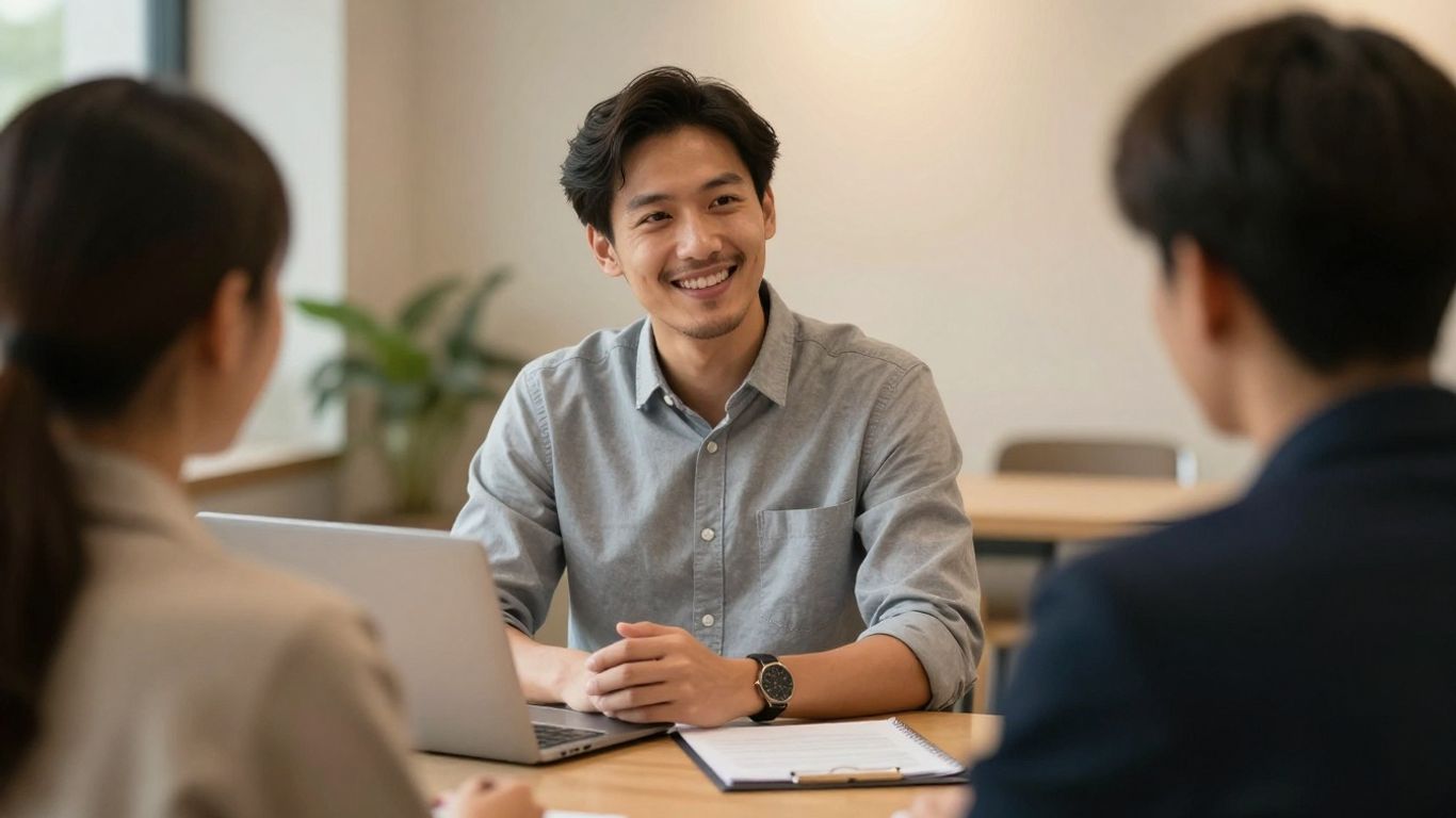 Salesperson closing a deal with a client.