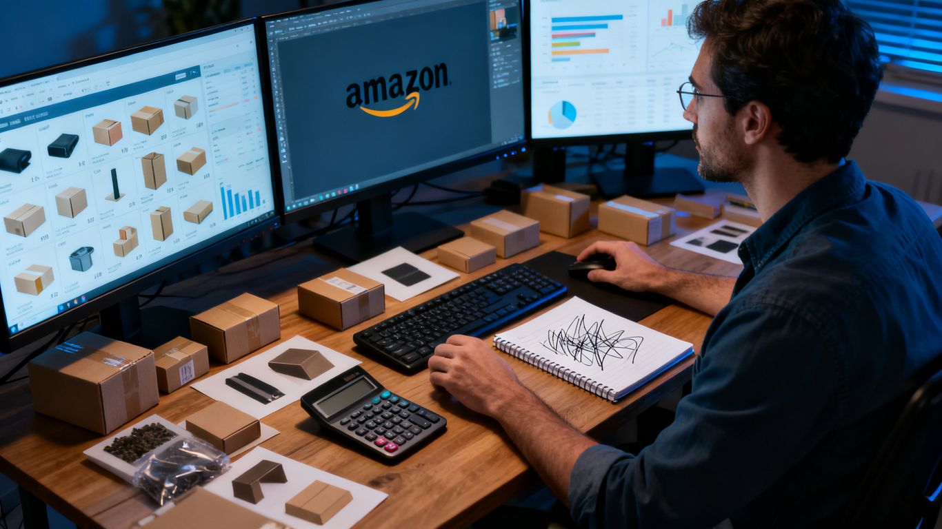 Amazon PPC performance review at a seller workstation