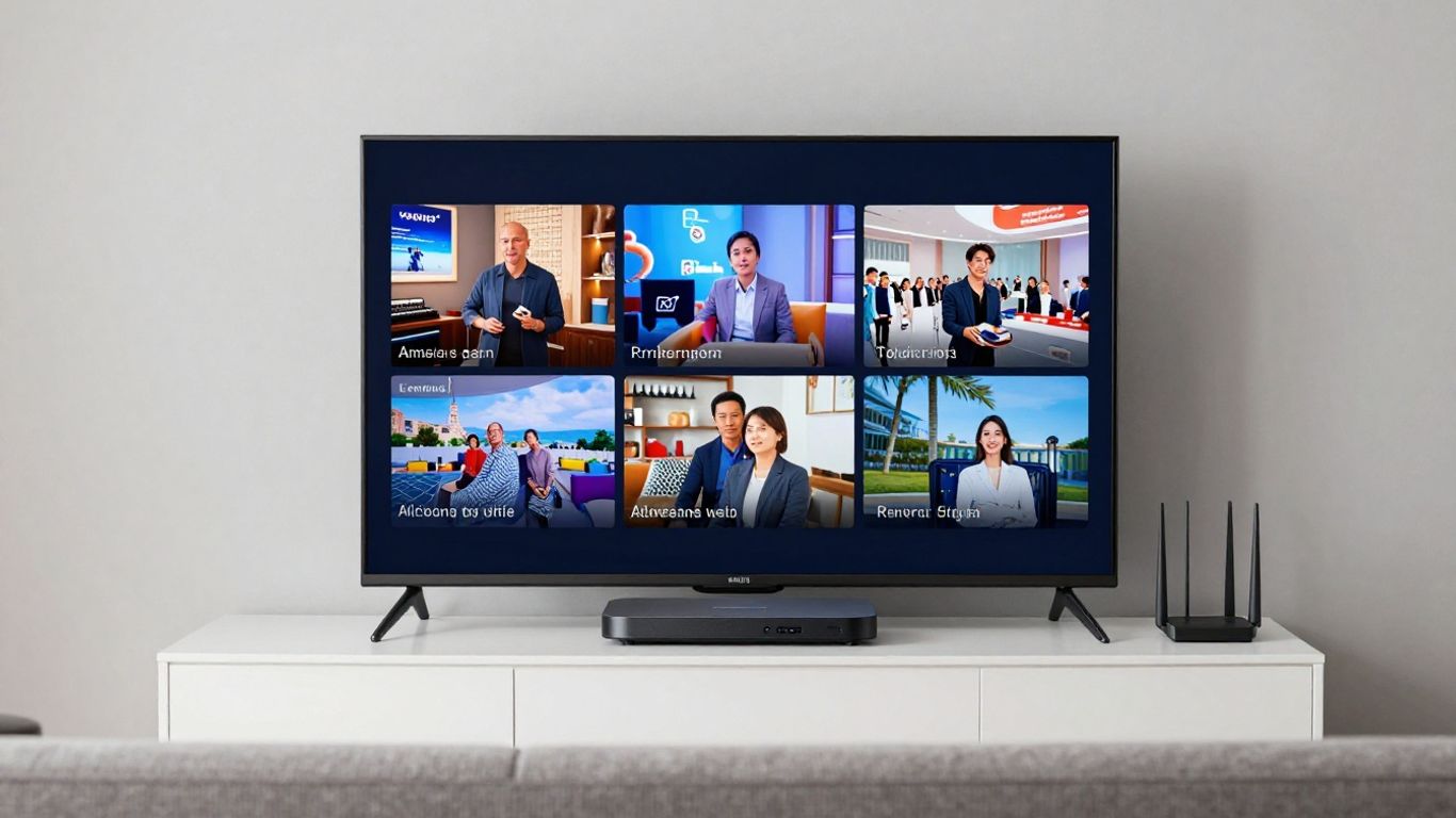 Living room television streaming live channels