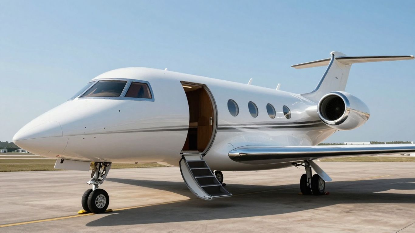 Private jet on tarmac