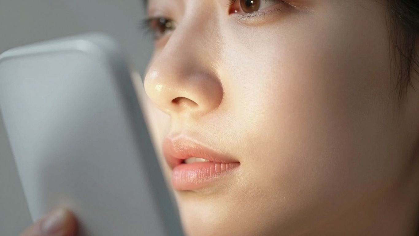 Person im Licht einer modernen Lichttherapie-Lampe