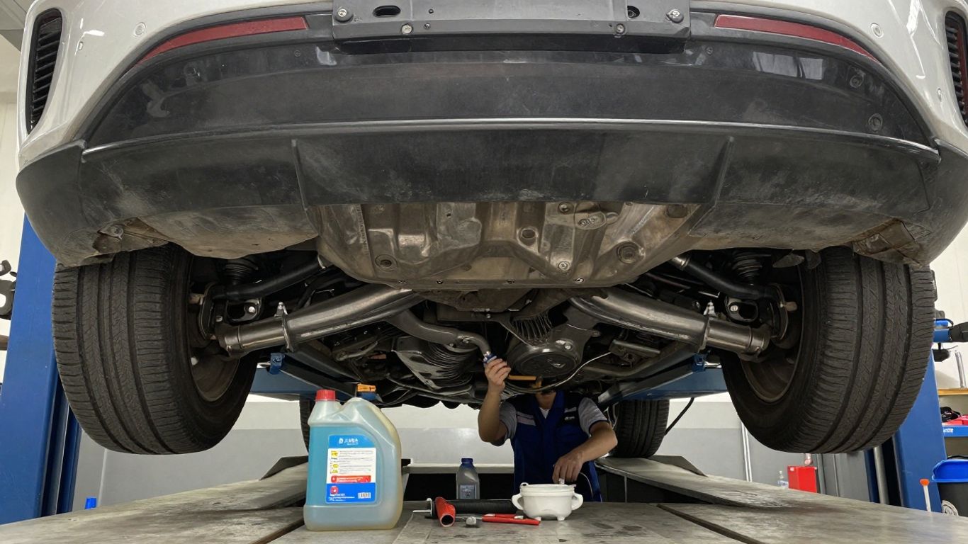 Transmission fluid inspection in an auto workshop