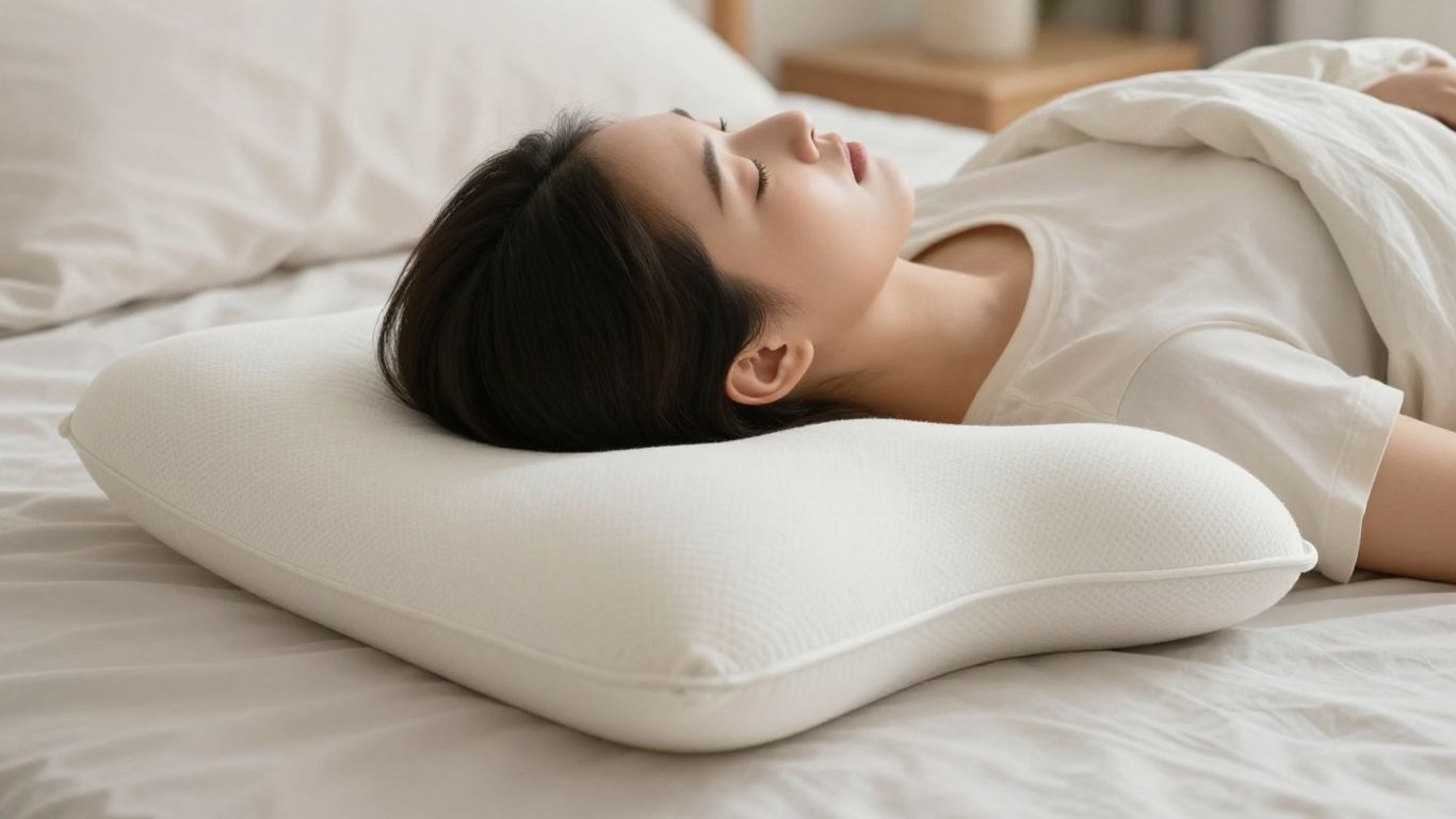Cervical pillow designed for side sleepers' neck pain relief.