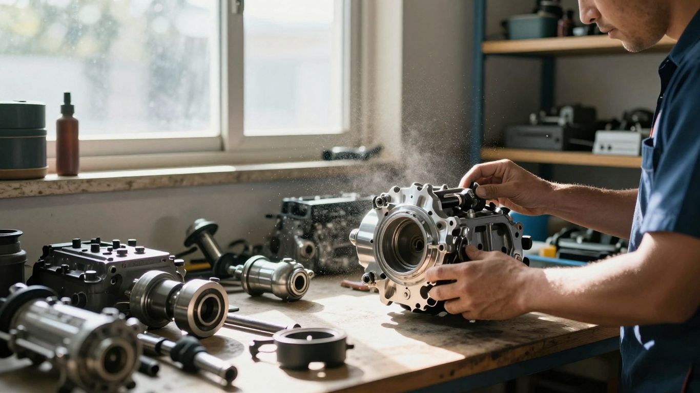 Honda car parts in a Canberra workshop