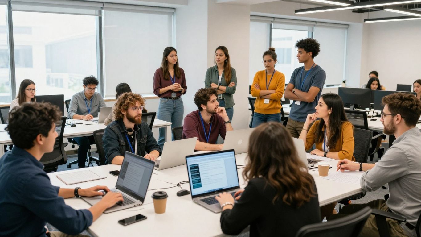 Wieden+Kennedy creative team collaborating in a modern office.