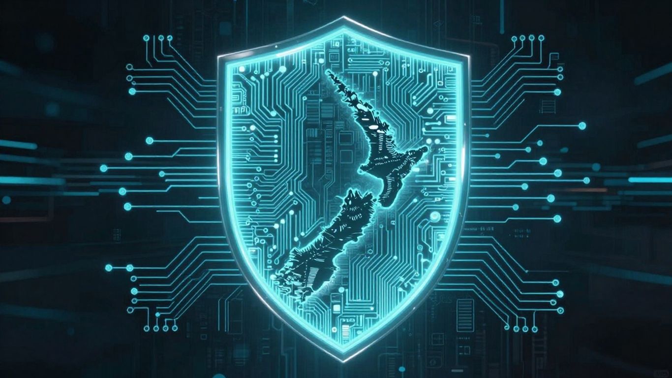 New Zealand cyber security shield protecting digital landscape.