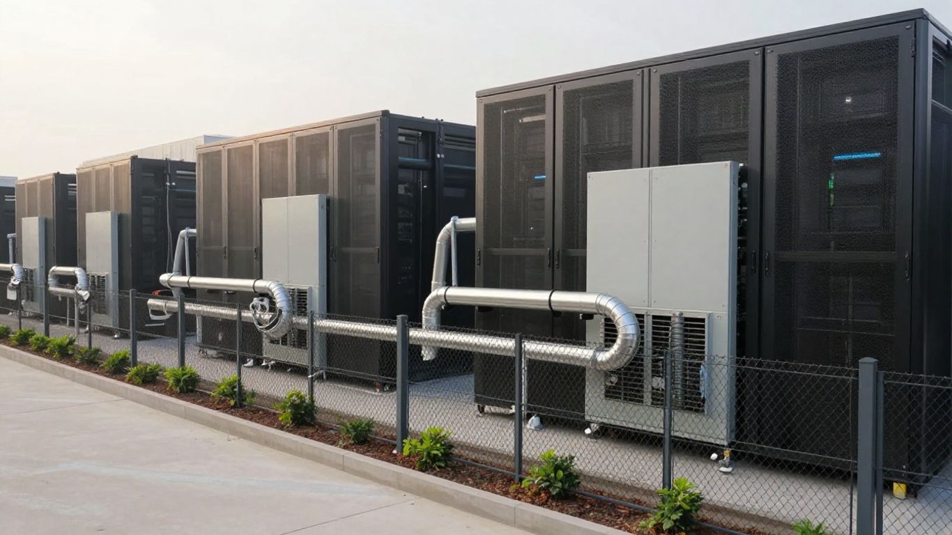 Fuel cell microgrid beside modern data center