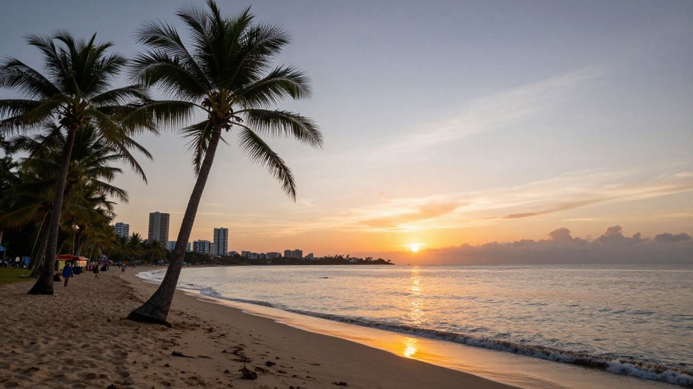 Beach sunset scenery