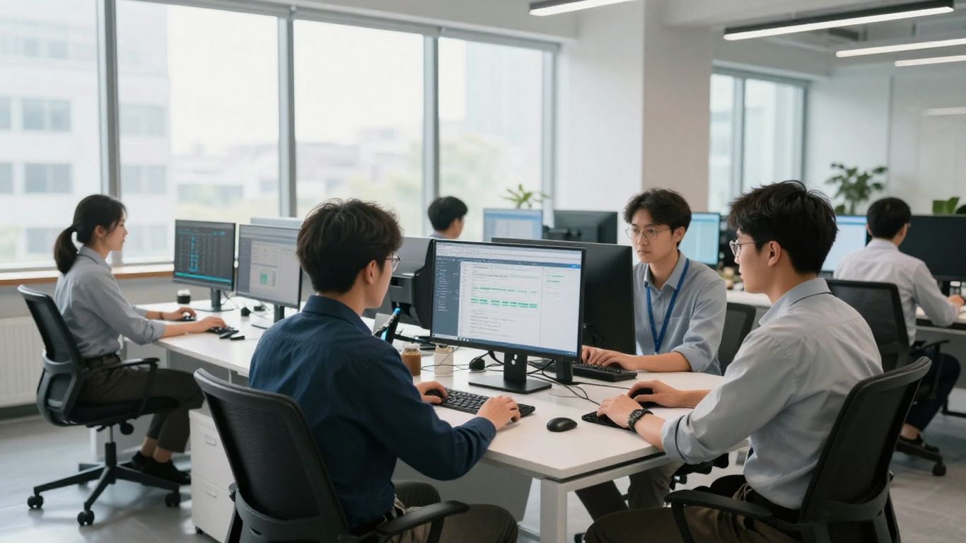 IT professionals collaborating in a modern Christchurch office.