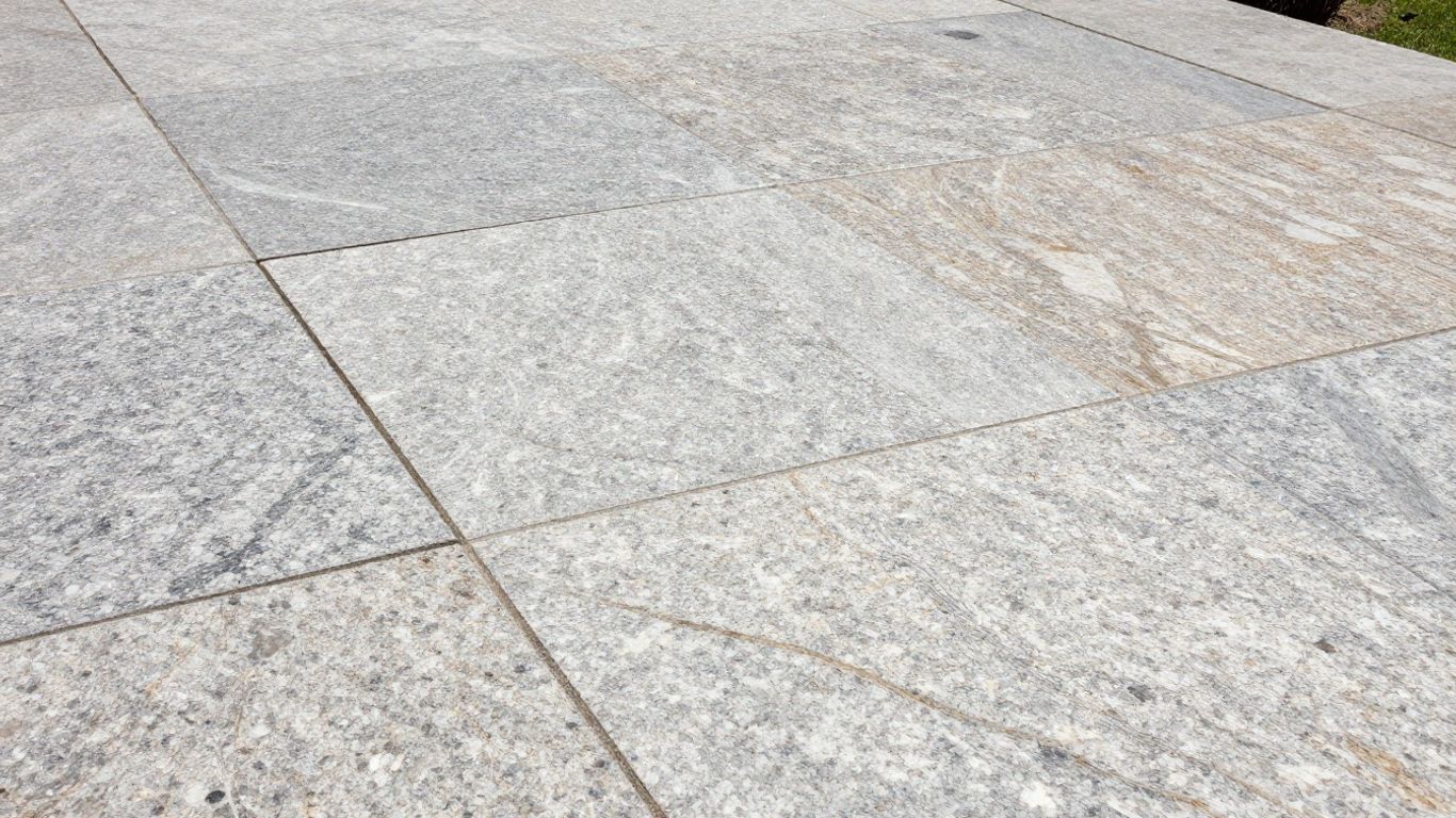 Granite slab patio installation