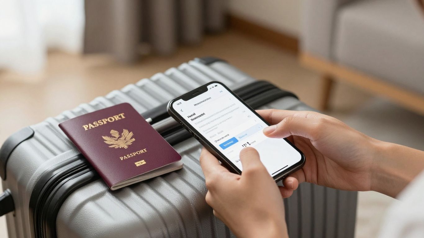 Voyageur consultant une réservation d’hôtel