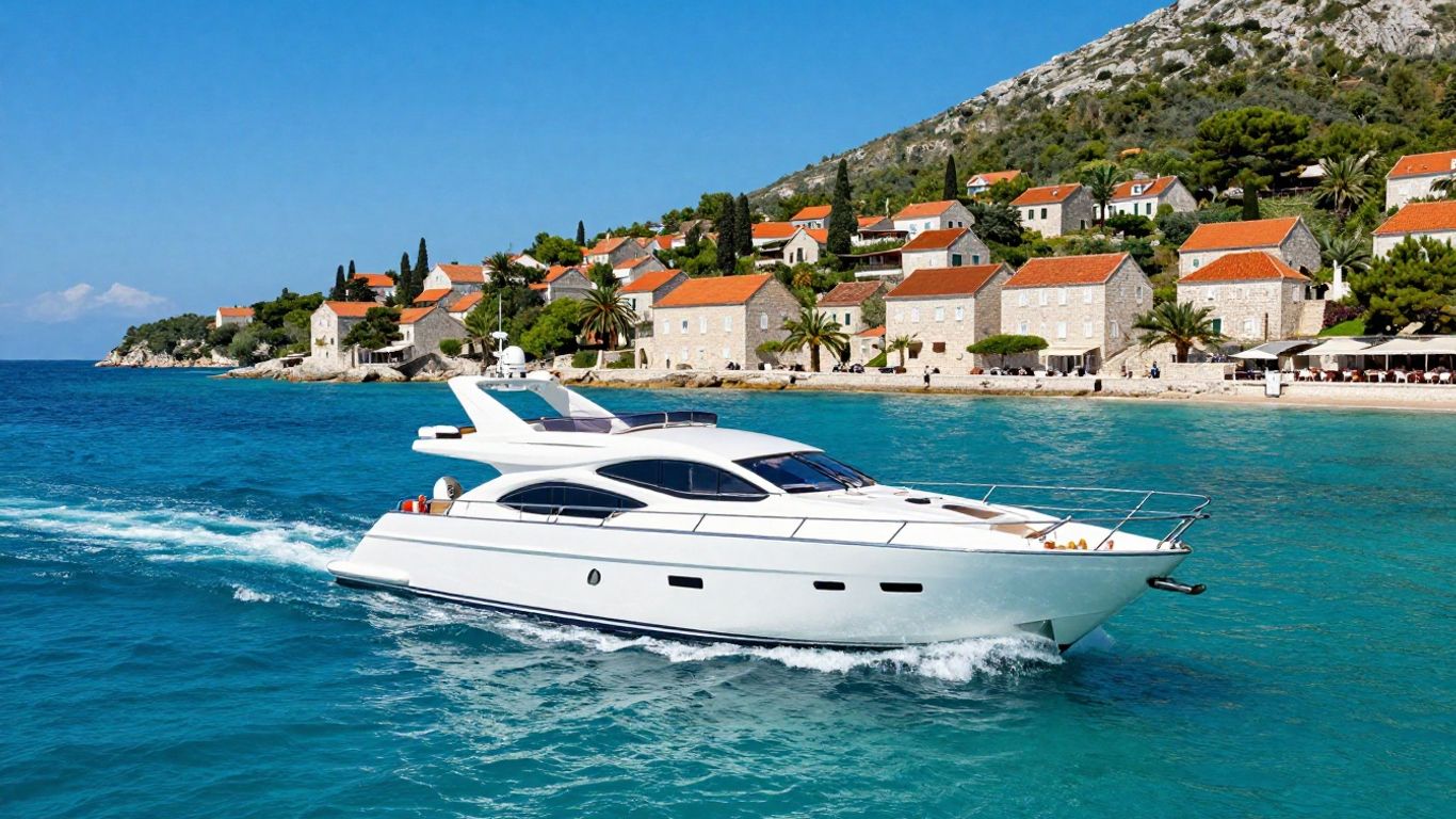 Luxury yacht sailing in Croatia's Adriatic Sea.
