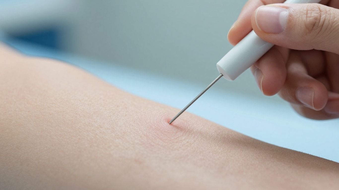 EMG test needle insertion into arm